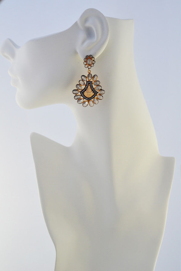 White Topaz Slice Earrings II