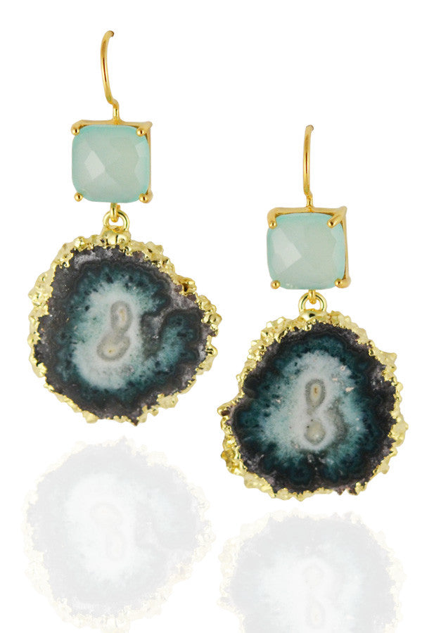 Stalactite Earrings with Chalcedony