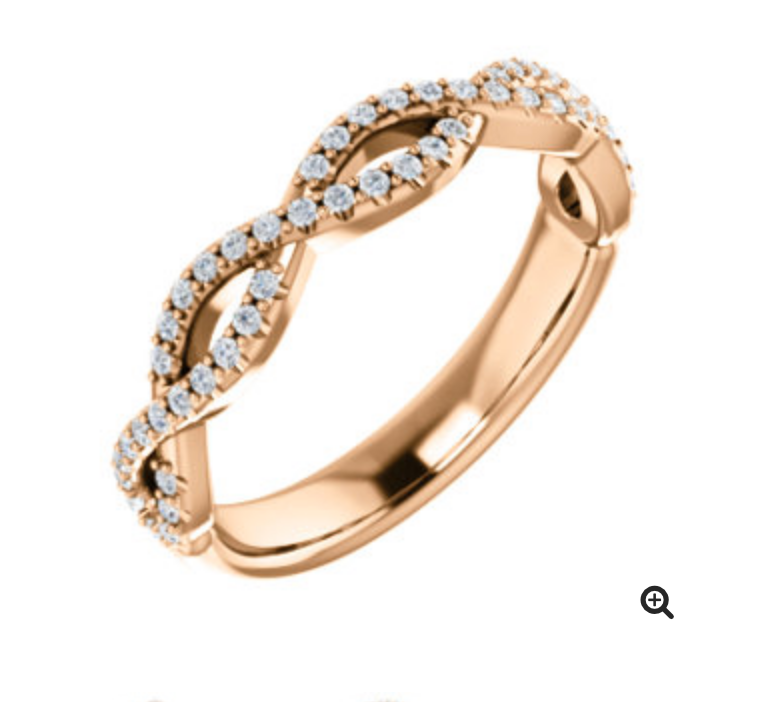 14K Rose 0.23 CTW Diamond Wedding Band