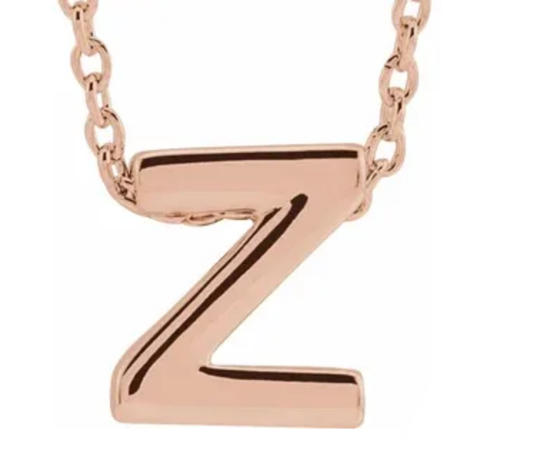 14K Gold Initial Slide Necklace