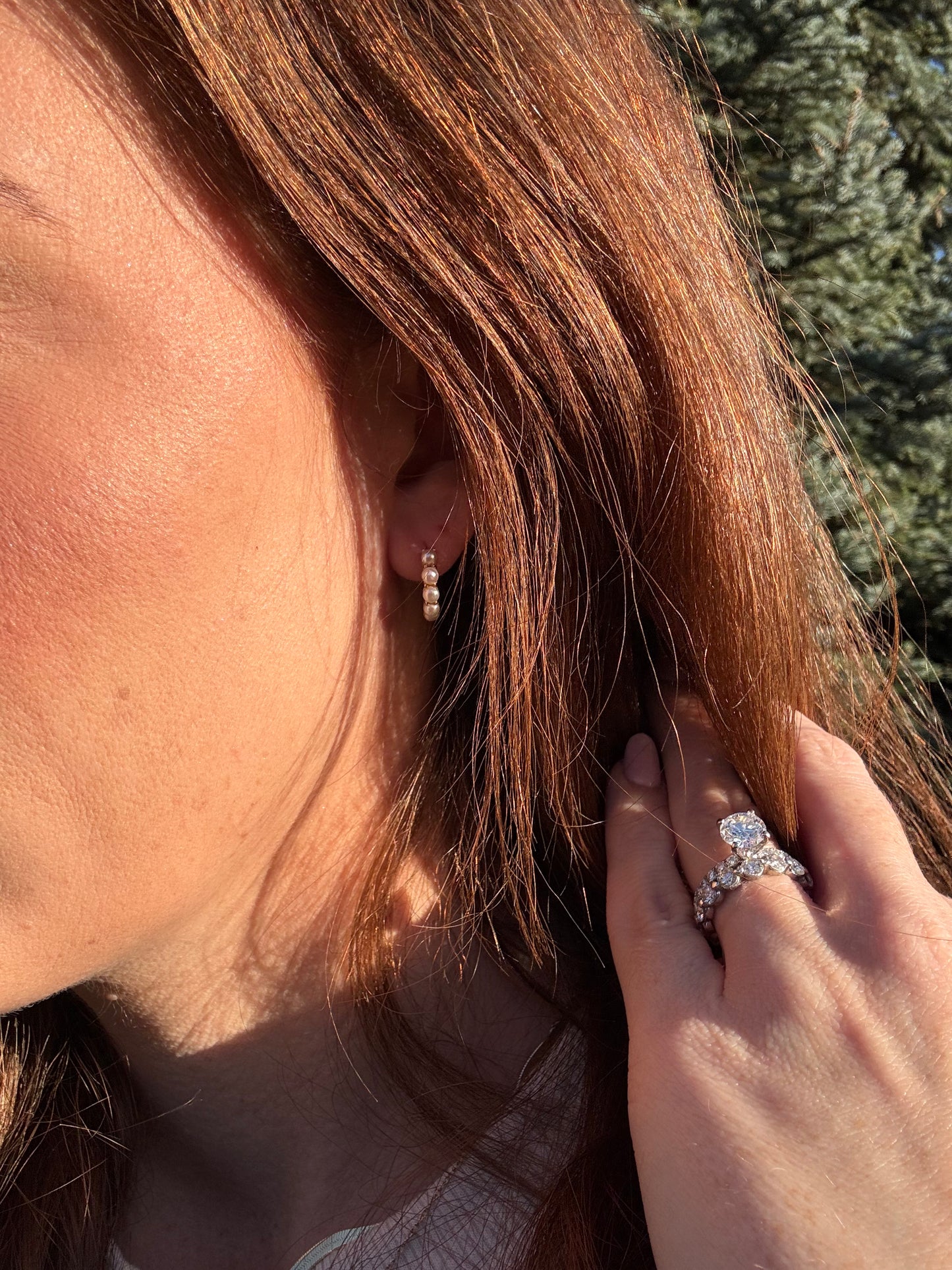 Freshwater Pearl Huggie Hoop