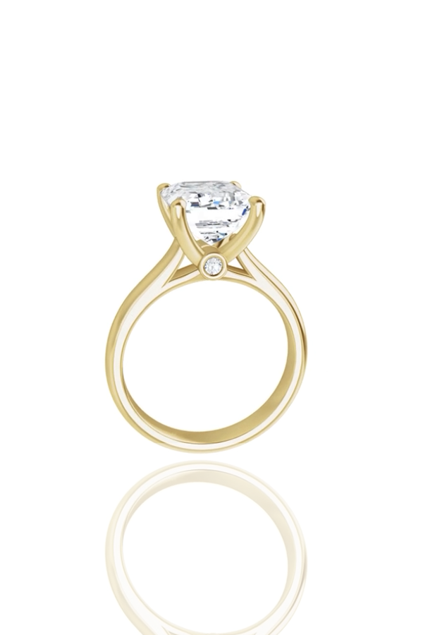 14K Yellow Solitaire Engagement Ring Mounting