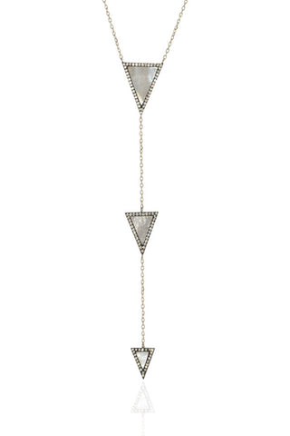 Mother of Pearl Triangle Trio Necklace