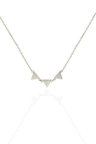 Silver Triangle Triplet Necklace