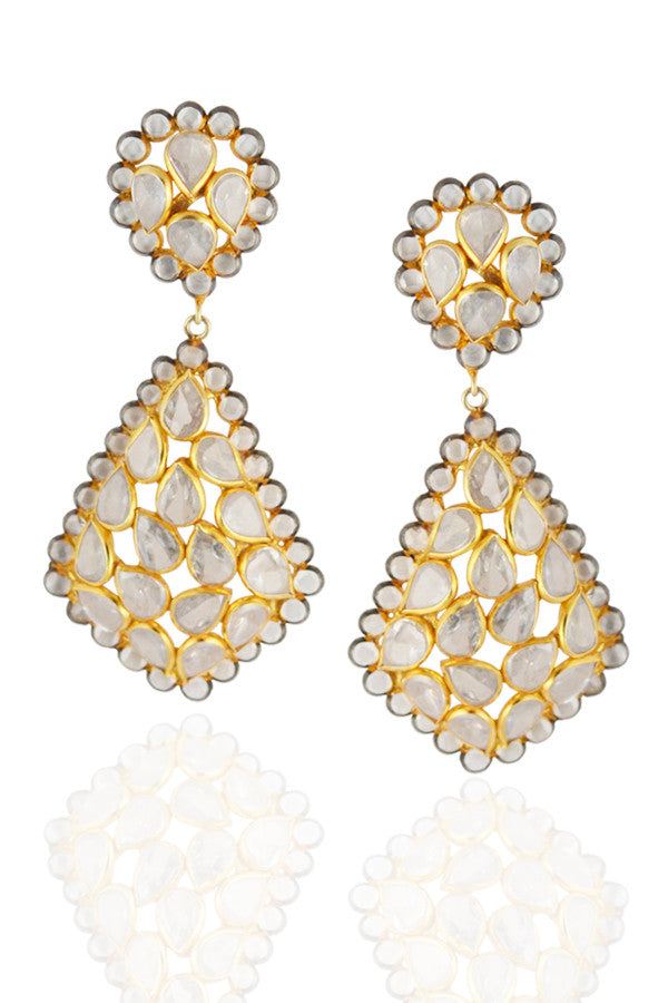 White Topaz Slice Earrings I