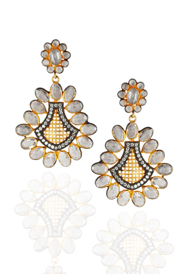 White Topaz Slice Earrings II