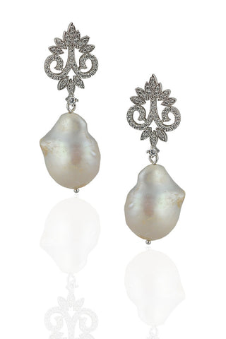 Freshwater Pearl Crown Earrings