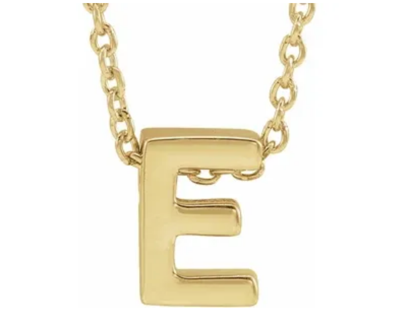 14K Gold Initial Slide Necklace