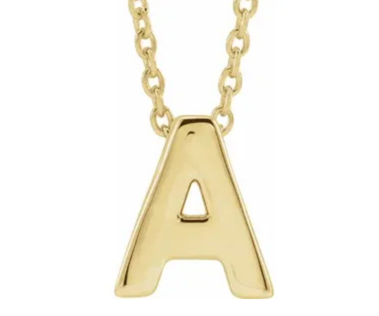 14K Gold Initial Slide Necklace