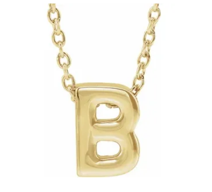 14K Gold Initial Slide Necklace