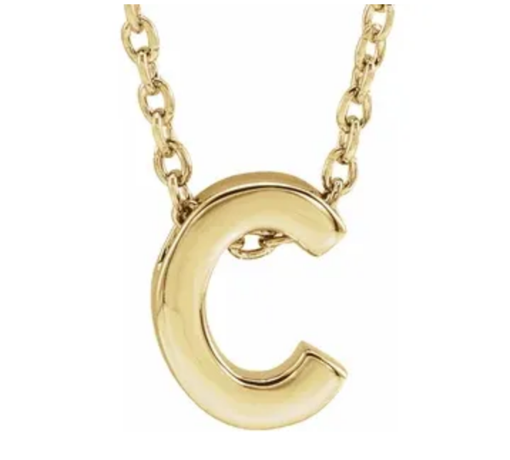 14K Gold Initial Slide Necklace