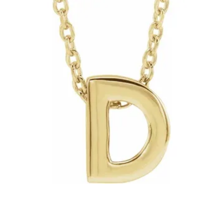 14K Gold Initial Slide Necklace