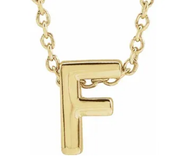14K Gold Initial Slide Necklace