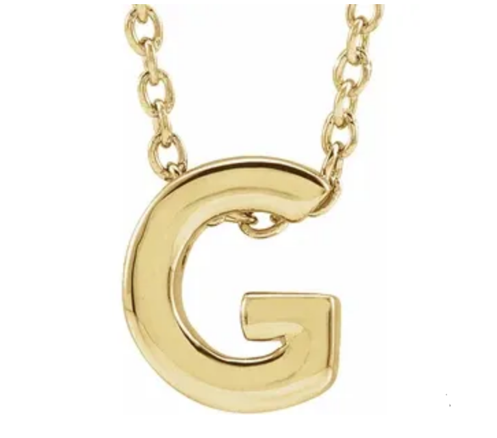 14K Gold Initial Slide Necklace