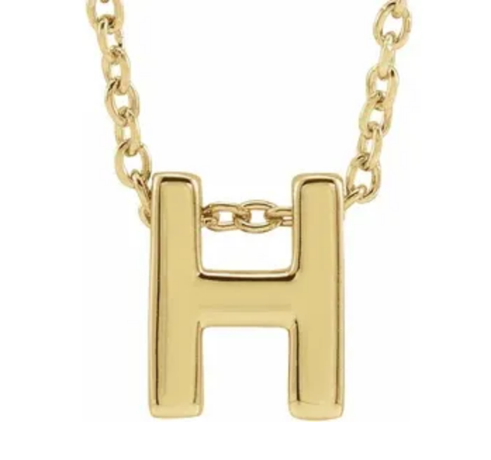 14K Gold Initial Slide Necklace