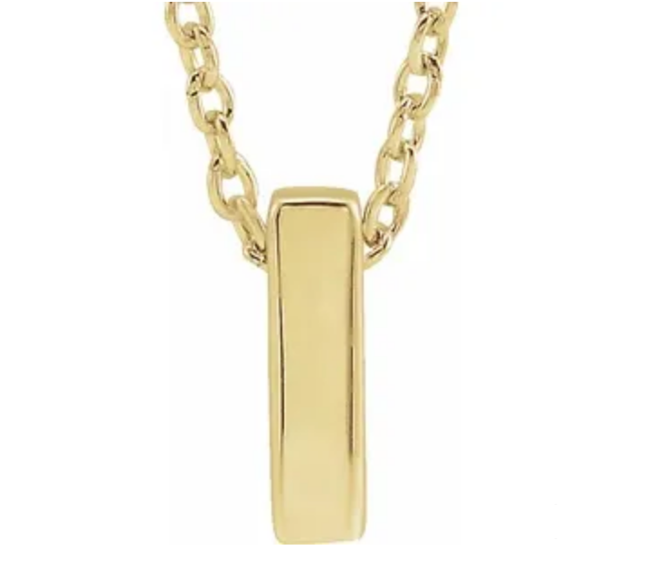 14K Gold Initial Slide Necklace