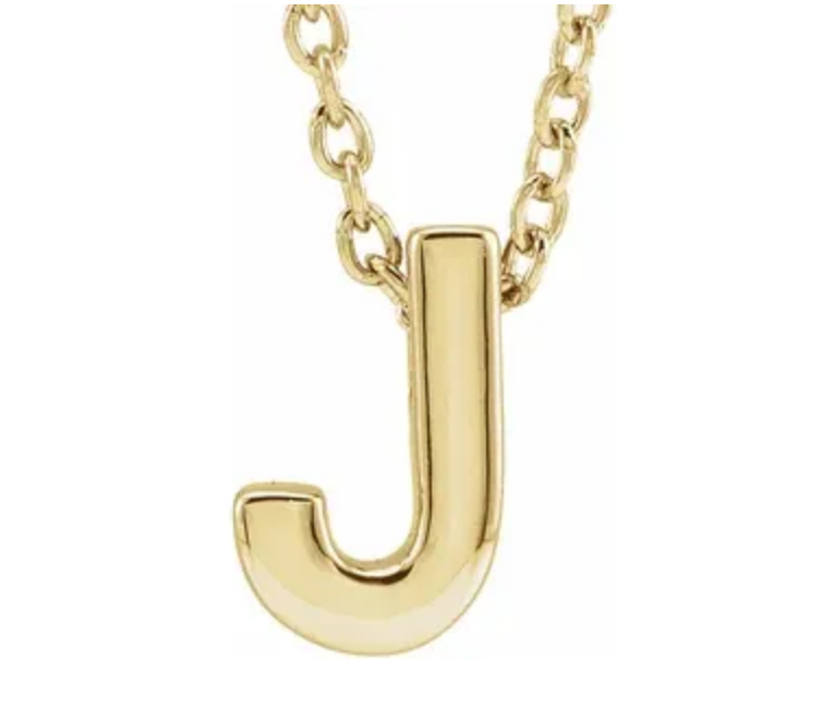 14K Gold Initial Slide Necklace