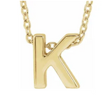 14K Gold Initial Slide Necklace
