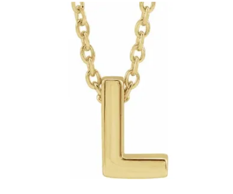 14K Gold Initial Slide Necklace