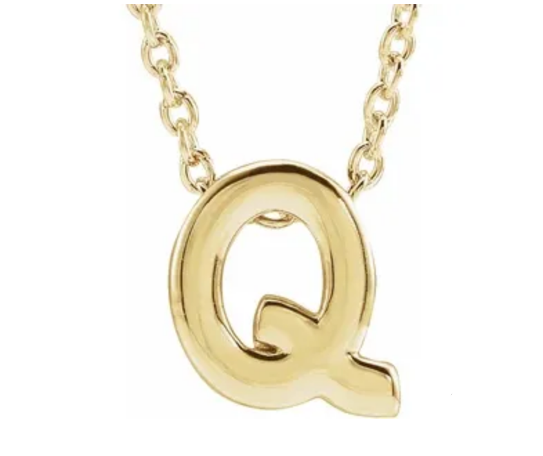 14K Gold Initial Slide Necklace