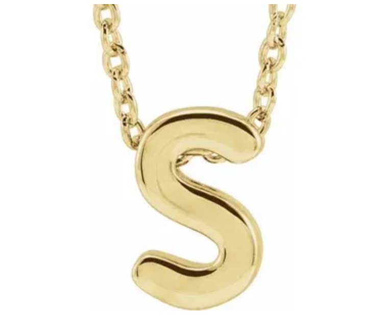 14K Gold Initial Slide Necklace