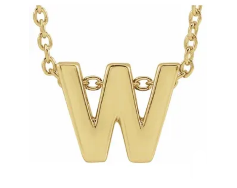 14K Gold Initial Slide Necklace