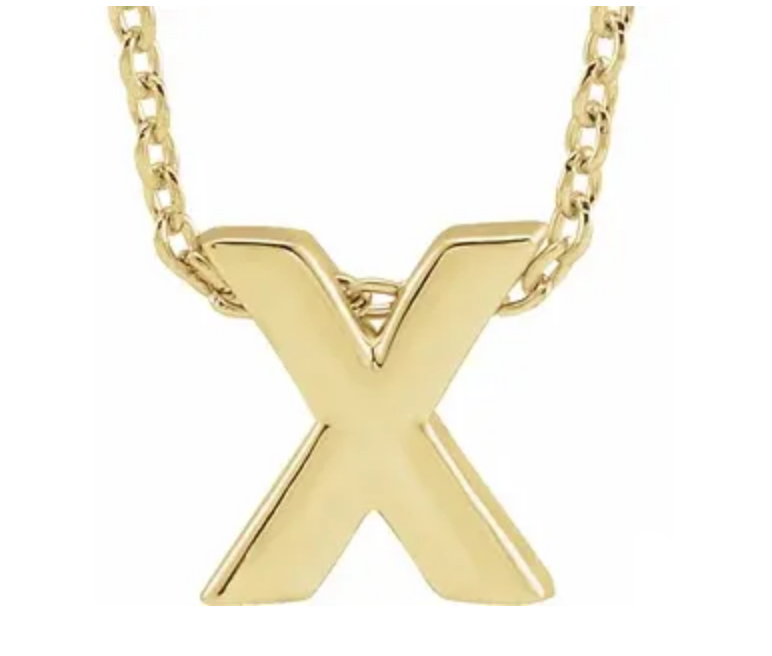 14K Gold Initial Slide Necklace