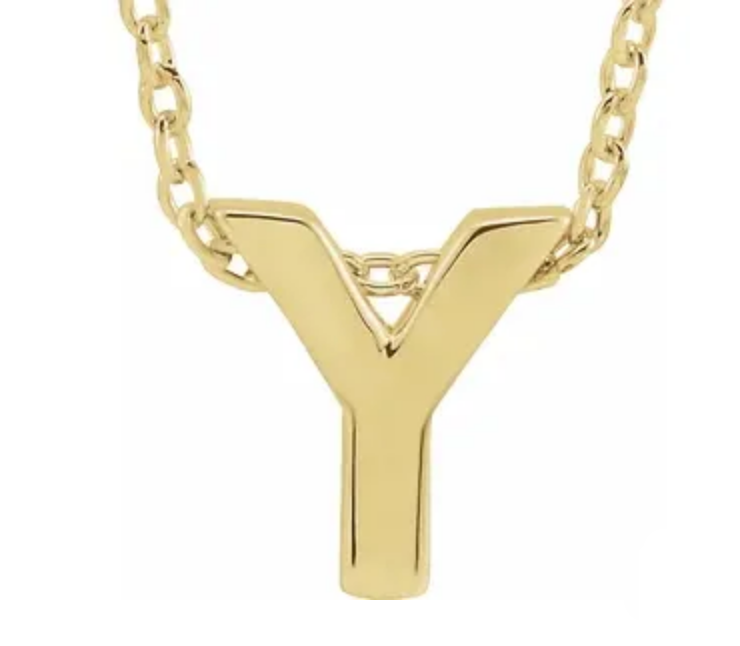 14K Gold Initial Slide Necklace