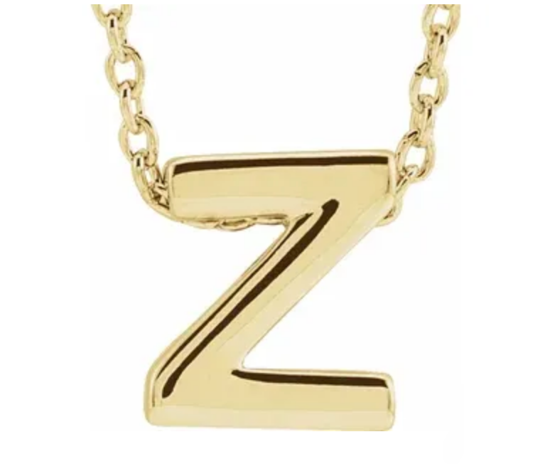 14K Gold Initial Slide Necklace