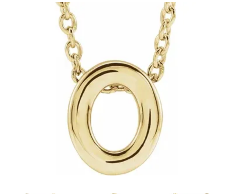 14K Gold Initial Slide Necklace