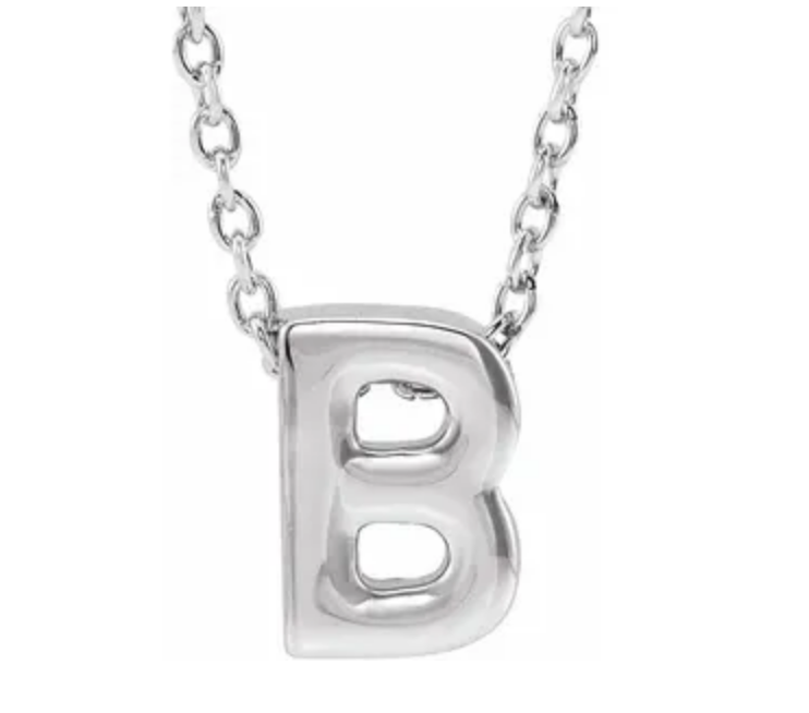 14K Gold Initial Slide Necklace