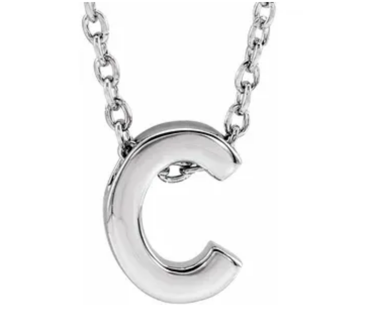 14K Gold Initial Slide Necklace