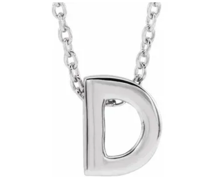 14K Gold Initial Slide Necklace