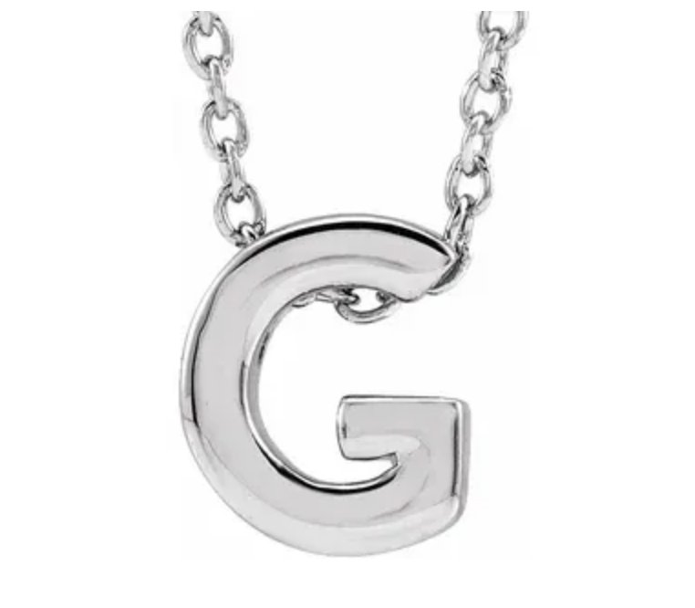 14K Gold Initial Slide Necklace