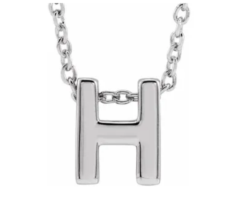 14K Gold Initial Slide Necklace