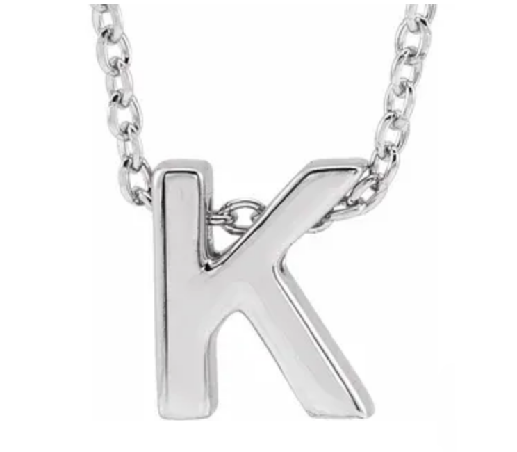 14K Gold Initial Slide Necklace