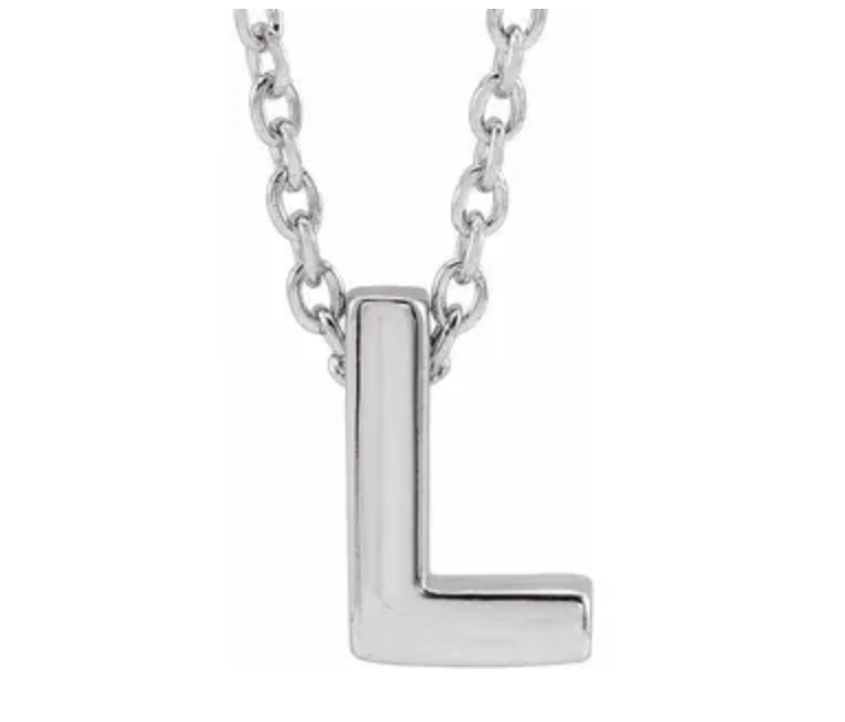 14K Gold Initial Slide Necklace