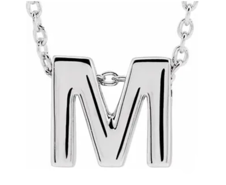 14K Gold Initial Slide Necklace