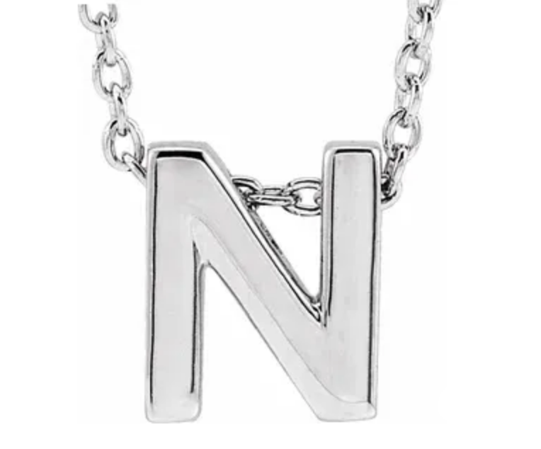 14K Gold Initial Slide Necklace