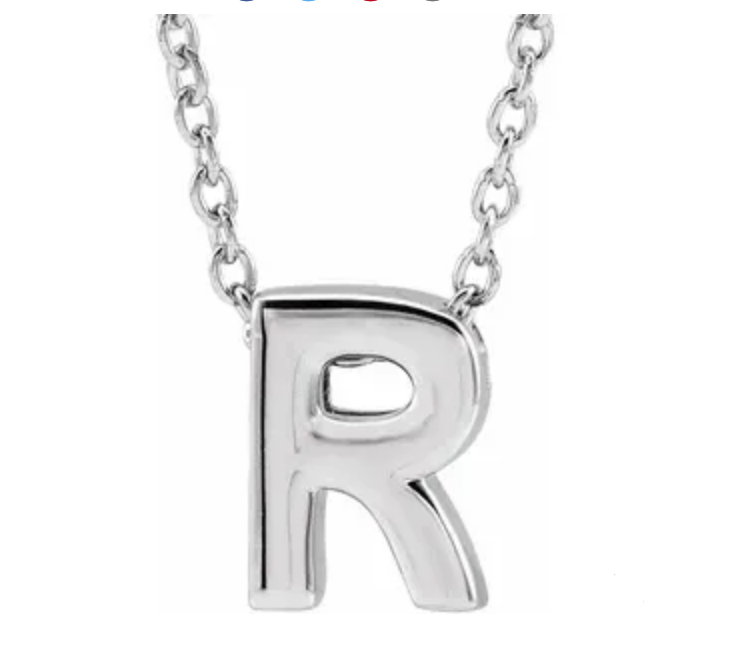 14K Gold Initial Slide Necklace