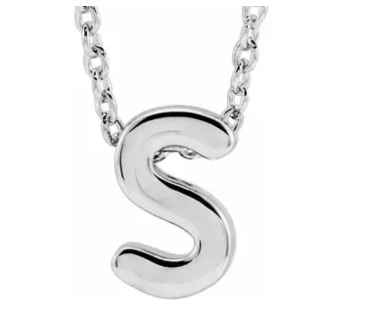 14K Gold Initial Slide Necklace