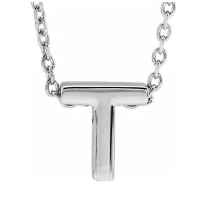 14K Gold Initial Slide Necklace