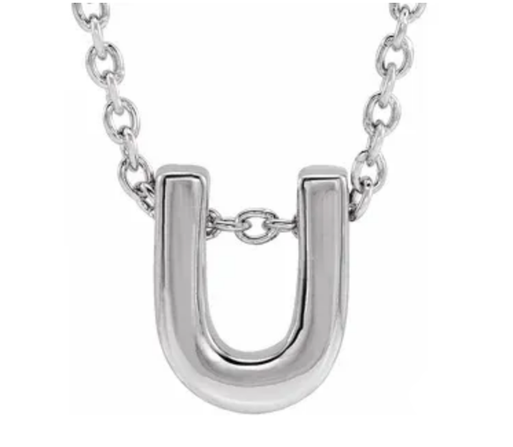 14K Gold Initial Slide Necklace