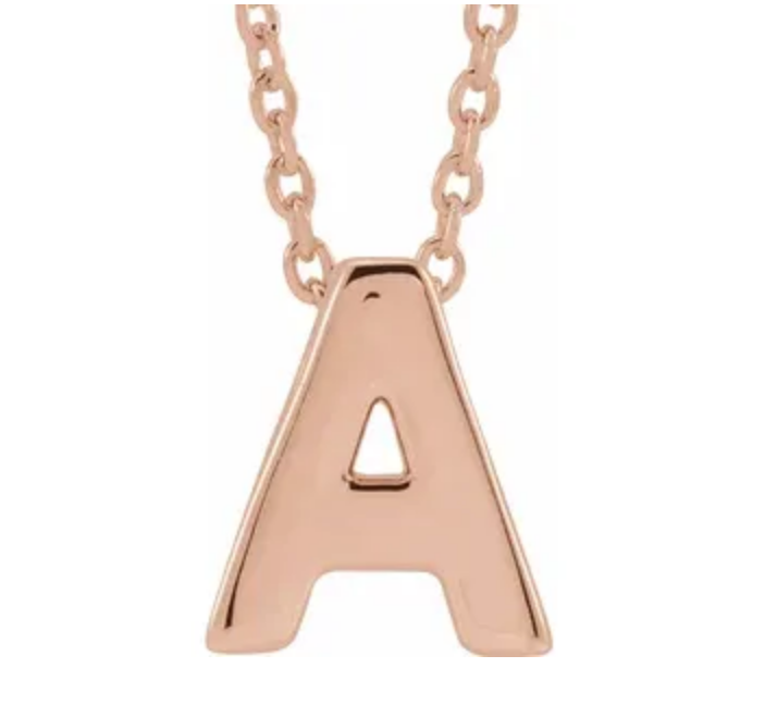 14K Gold Initial Slide Necklace