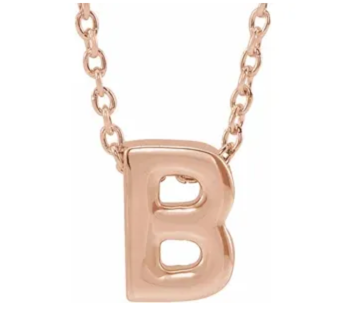 14K Gold Initial Slide Necklace