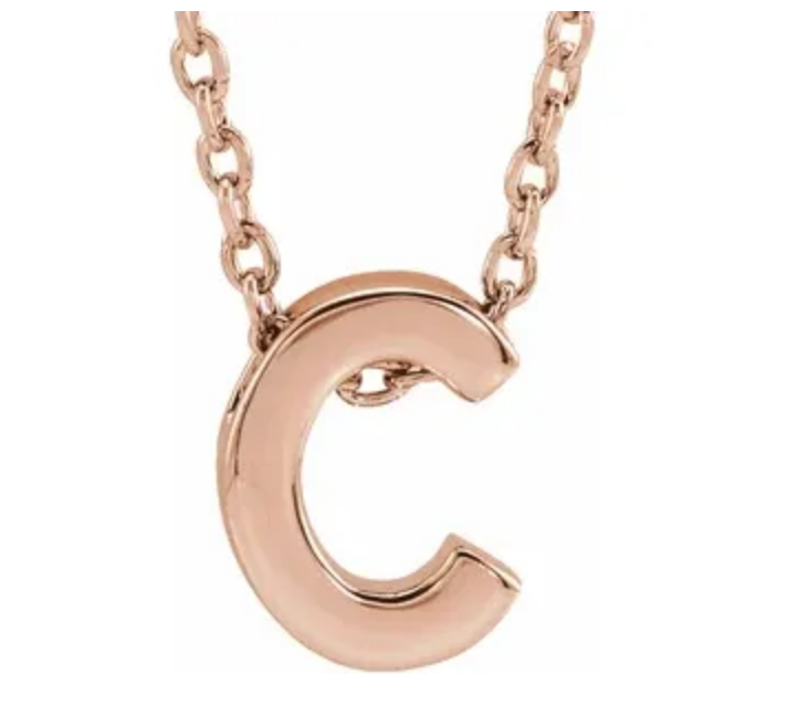 14K Gold Initial Slide Necklace