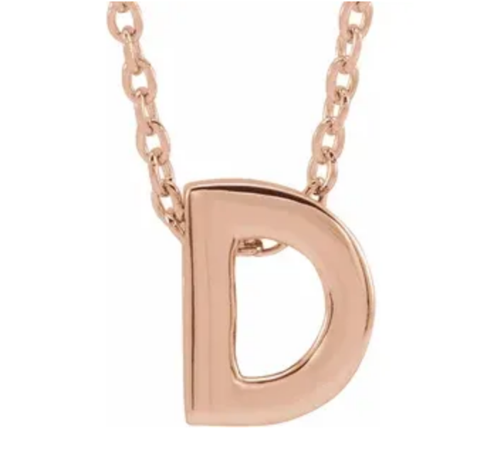 14K Gold Initial Slide Necklace