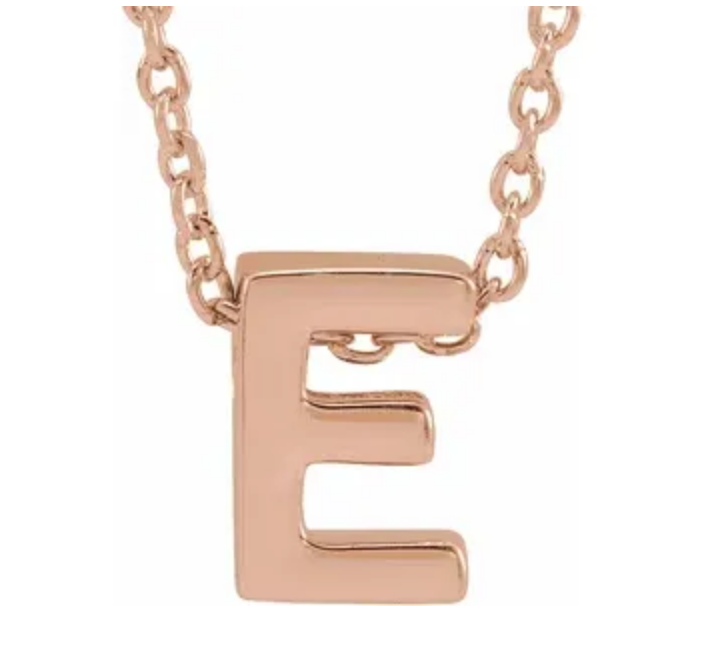 14K Gold Initial Slide Necklace