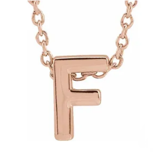 14K Gold Initial Slide Necklace