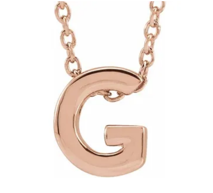 14K Gold Initial Slide Necklace